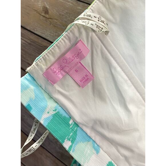 Lilly Pulitzer Tansy Poolside Blue Strapless Dress Size 6 Tropical - Picture 8 of 16
